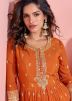 Readymade Orange Embellished Anarkali Suit