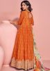 Readymade Orange Embellished Anarkali Suit