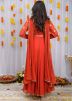 Readymade Orange Embroidered Anarkali Suit