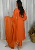 Orange Embellished Readymade Pant Suit