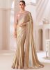 Golden Sequins Embroidered Saree In Chiffon