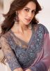 Pink Sequins Embroidered Saree In Chiffon
