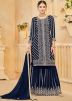 Blue Embroidered Gharara Salwar Suit Set