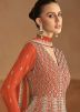 Readymade Orange Zari Embroidered Abaya Suit