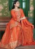 Orange Readymade Embroidered Sharara Suit