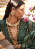 Purple & Green Foil Print Saree