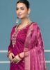 Magenta Zari Woven Salwar Suit Set