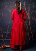 Red Embroidered Slit Style Salwar Suit Set