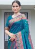 Blue Zari Woven Work Art Silk Saree