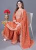 Readymade Orange Embroidered Sharara Suit