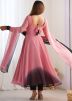 Pink Tie-Dye Print Anarkali Salwar Suit Set