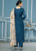 Blue Embroidered Salwar Suit Set
