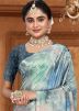Multicolored Tie-Dye Print Saree In Crape