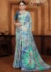 Multicolored Tie-Dye Print Saree In Crape