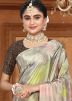 Multicolored Tie-Dye Print Saree In Crape