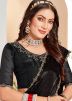 Black Stone Work Saree In Organza