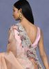 Peach Stone Work Saree In Net