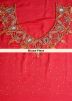 Red Embellished Saree In Georgette