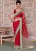 Pink Handwork Saree In Net