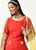 Red Embroidered Salwar Suit Set