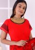 Red Georgette Saree In Print