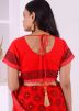Red Georgette Saree In Print