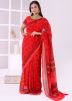 Red Georgette Saree In Print