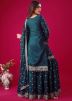 Readymade Teal Blue Embroidered Gharara Suit