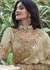 Beige Zari Woven Viscose Saree