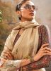 Peach Tissue Silk Saree In Floral Print