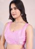 Pink Sequins Work Net Saree