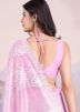 Pink Sequins Work Net Saree
