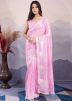 Pink Sequins Work Net Saree