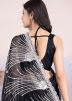 Black Sequins Embellished Saree In Net