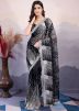 Black Sequins Embellished Saree In Net