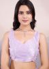 Lavnder Embellished Saree In Net