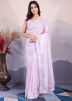 Lavnder Embellished Saree In Net