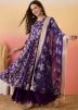 Readymade Purple Embroidered Palazzo Suit