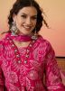 Readymade Pink Printed Palazzo Suit In Art Silk