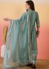 Sea Green Printed Readymade Palazzo Suit