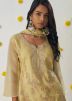 Readymade Light Yellow Embroidered Chiffon Pant Suit