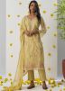 Readymade Light Yellow Embroidered Chiffon Pant Suit
