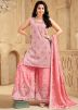 Readymade Peach Embroidered Chiffon Palazzo Suit