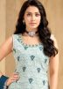 Light Blue Embroidered Readymade Palazzo Suit