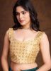 Teal Blue Shimmer Saree In Sequins Embellishment