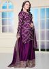 Purple Embroidered Palazzo Salwar Suit Set