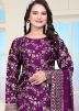 Purple Embroidered Palazzo Salwar Suit Set