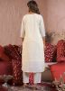 Off White Embroidered Salwar Suit Set In Chanderi