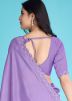 Purple Embroidered Shimmer Saree