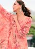 Peach Salwar Suit Set In Floral Print